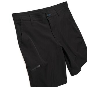 Burnside Hybrid Shorts Mens 32 Black Stretch Cargo Pockets Hiking Outdoor BP7820